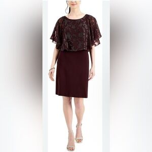 Connected Apparel Womens Drapey Midi Cocktail and Party Dress NWT Size 10P